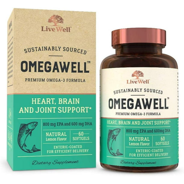Omegawell Fish Oil Heart, Brain, and Joint Support Natural Lemon