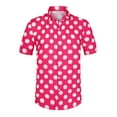 thumbnail image 5 of INSPIRE CHIC Dress Shirts for Men's Slim Fit Polka Dots Button Short Sleeves Short Shirts Tops XL Rose Red, 5 of 6