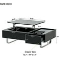 Lift Top Coffee Table Multifunctional Cocktail Table with Metal Frame