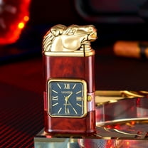 Fankiway Lighters for Candle, Electroplated Direct Fire Fire Genuine Quartz Dial with Visible Window inflatable Windproof Lighter