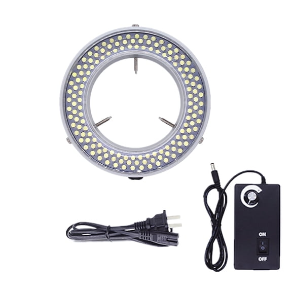 Microscope Light compound Pocket Lighting Microscope With 144 lamp Beads, with Industry Power Adapter for Microscope Eyepiece Eye shields Or Eye-guards(White)