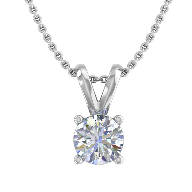 1/3 Carat 4-Prong Set Solitaire Diamond Pendant Necklace in 10K