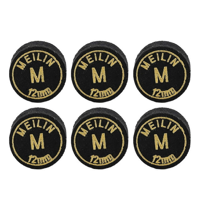 6pcs Pool Billiard Cue Tips 12mm Billiard Pool Cues Tips Light Weight Pool Cue Tips Replacement for Home Club M