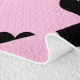 thumbnail image 5 of Erosebridal Heart shape Twin Quilt Set for Girls, Simple silhouette Print Twin Coverlet Set, Pink Black, 2-Piece, 5 of 7