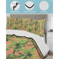 thumbnail image 4 of Quilts Twin XL Size, Palm Tree Tropical Soft Comforter Bedding Set for Bed, Pink Summer Green Botanical Lightweight Quilted Bedspread with Pillow Cover(2 Pieces) for All Season, 68x98 Inch, 4 of 6