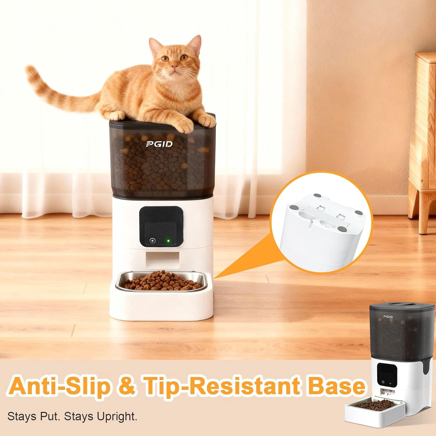 Automatic Cat Feeder 6L WiFi Smart Pet Food Dispenser with App Control, Alexa Compatible Timed Dog and Cat Feeder for Dry Food, 2.4G Remote Feeding with Voice Recording and Dual Power Supply