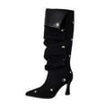 thumbnail image 5 of Mostsola Knee High Boots Women Slouchy Pointed Toe Stiletto Heels Adjustable Fashion Long Boots, 5 of 7