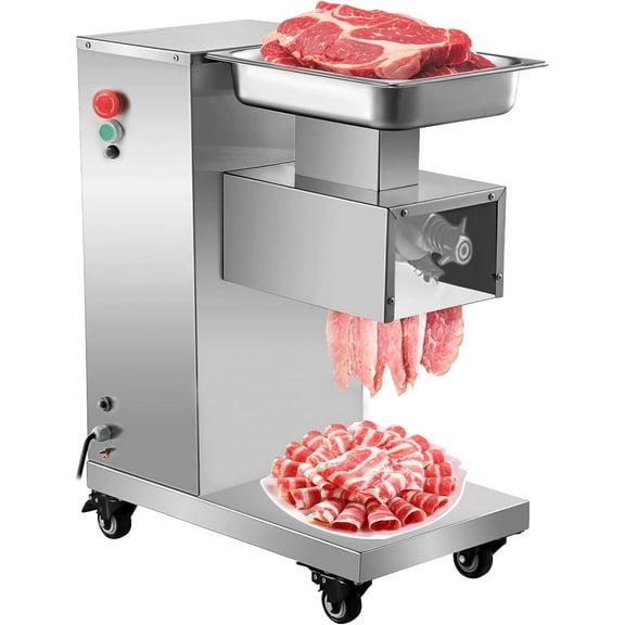 QE Stainless Commercial Meat Slicer with 20mm Blade Meat Cutter 500kg/h