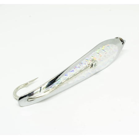 Spoon Fishing Lure for Offshore Trolling - 2026 New 4.5-Inch Blade Size 7/0 - Improved Design Silver Spoon - For Mahi Mahi Wahoo Tuna Mackerel - Troll or Cast - Durable Metal Construction