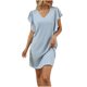 thumbnail image 1 of Vestido de Malla para las Mujeres Sexy, Cuello Redondo de Color Sólido, Vestido de Bolsillo sin Mangas, 1 of 6