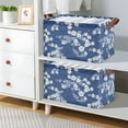 thumbnail image 2 of Yayeee Foldable Storage Basket for Shelves Waterproof Cloth Bins with Handles, Floral Ocean Waves, 2 of 7