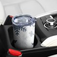 thumbnail image 5 of 20oz Tumblers Blue Christmas Snowflake Pattern Stainless Steel Vacuum Insulated Double Wall Travel Tumbler Cups Mug with Lid and Straw,Cleaning Brush for Cold & Hot Drinks, 5 of 7