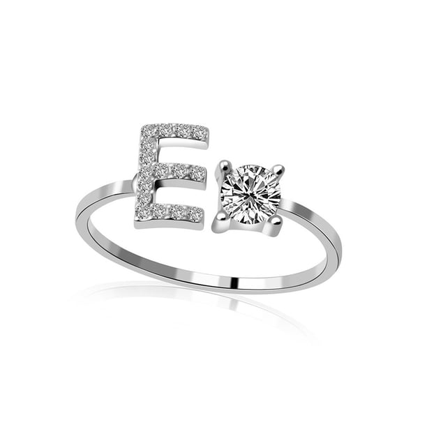 Exquisita moda 26 alfabeto inglés estilo anillo carta moda anillo de cobre Wmkox8yii fajkfhkj1273