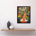 thumbnail image 4 of Lush Garden Path with Hens and Colourful Blooms Art Print Framed Poster Wall Decor 12x16 inch, 4 of 5