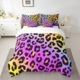 thumbnail image 2 of Manfei Pink Leopard Print Bedding Comforter Set for Girls, Rainbow Gradient Full Bedding Set, Cheetah Print Fitted Sheet Flat Sheet, Super Cozy Room Decor Reversible 7 Pieces, 2 of 8