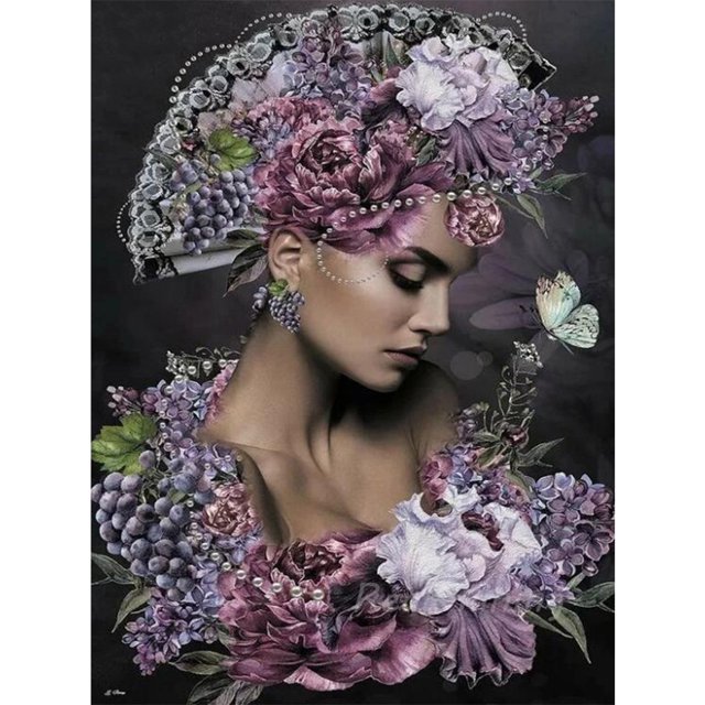 Ronda completa diamante pintura flor señora 5D DIY mosaico arte pared imágenes regalos Hugtrwg Para estrenar