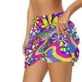 thumbnail image 2 of Garronmavis Running Skirts for Women Flowy Tennis Skirt With Pockets Sports Running Golf Skorts High Waisted Hippie Purple Vintage Flowers, 2 of 7
