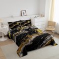 thumbnail image 3 of Erosebridal Black Grey Gold Marble Bedding Todder Comforter Set, Abstract Watercolor Down Comforter, Reversible 2 Pieces, 3 of 8