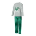thumbnail image 3 of Spewahor Christmas Family Pajamas Matching Set Letter Elk Print Long Sleeve Tops and Plaid Pants Sleepwear, 3 of 10
