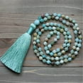thumbnail image 3 of K-KED 6mm Amazonite Gemstone Knot Tassel 108 Bead Mala Necklace Blessing Wrist Lucky, 3 of 4
