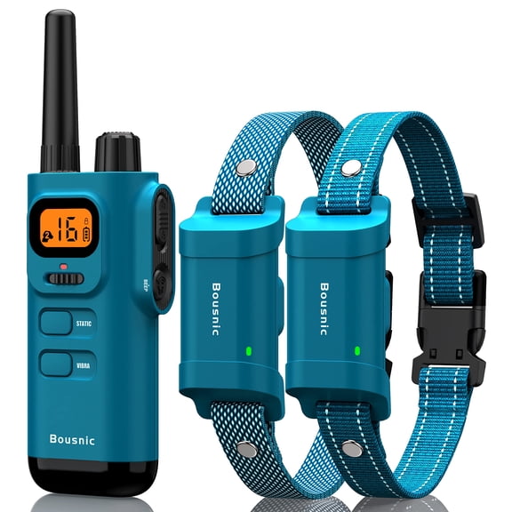 Collar de adiestramiento para perros BOUSNIC, resistente al agua, 400 m, para 2 perros, recargable