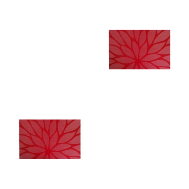 Mantel individual Injueey de PVC lavable Rosa roja 2Conjunto