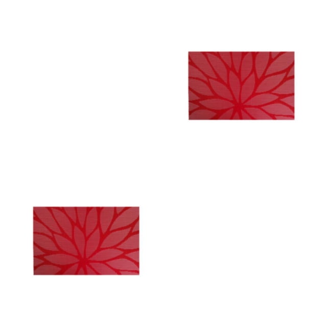 Inteprter Mantel Individual de aislamiento tejido para restaurante, de hogar, impermeable, lavable, cojín de PVC, posavasos, mantel rosa Rosa roja 2Conjunto