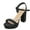 Black, variant on Red Womens Casual Fashionable Style Comfortable French Plus Size One Line High Heels Sandals