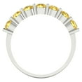 thumbnail image 5 of 1.19 ctw Wedding Band for Women - 14K White Gold Natural Citrine Stackable Eternity Ring, 5 of 6