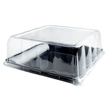 Fineline Square Plastic Dome Lids - 12" x 12" x 3.15" | Clear | Platter Pleasers | Pack of 50