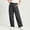 Dark Gray, variant on Women's Functional Cargo Pants, Elastic Drawstring Waist, Multi-Pocket Straight Leg Trousers for Street Style Navy L