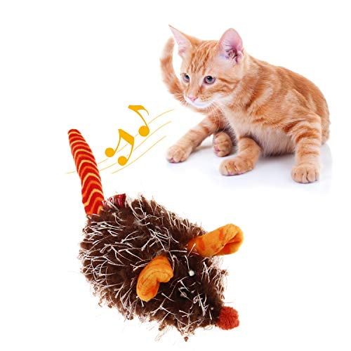 Gigwi Interactive Mouse Cat Toy, Squeaky Cat Toy with Real Mouse