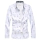 thumbnail image 1 of Blusa y camisa formal de manga larga con cuello vuelto para hombre, camisa con estampado a color, blusa de manga larga con cuello vuelto, blusa para hombre, 1 of 2