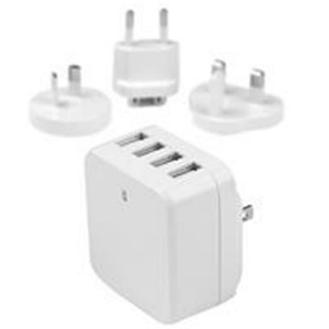 StarTech.com USB4PACWH 34 Watts 6,8 amp Blanc Chargeur Mural USB à 4 Ports