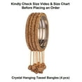 thumbnail image 4 of Efulgenz Crystal Bangle Bracelet Indian Bangle Set with Beaded Hanging Tassels Charms Bridal Rhinestone Bracelet Wedding Party Fashion Jewelry Set for Women (4 Pcs) Size 2.6, 4 of 7