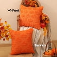 thumbnail image 3 of Fall Decorations Set of 2 Double-Sided Fall Pillow Covers 18" x 18", with 2 Different Looks, Orange Pumpkin & Leaf, Soft Plush Faux Fur Throw Pillow Covers for Home Decor, 3 of 13