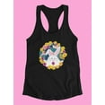 thumbnail image 3 of Cute Bunny And Flowers Racerback Tank Women -SPIdeals Designs, Female Large, 3 of 4