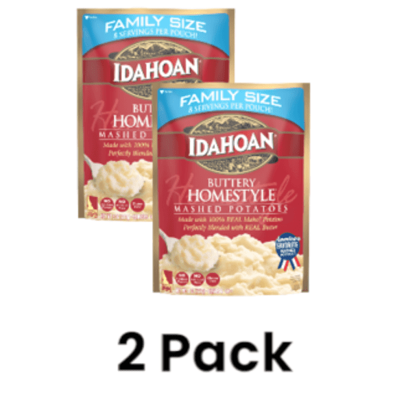 (2 pack) Idahoan Buttery Homestyle® Mashed Potatoes Family Size, 8 oz Pouch