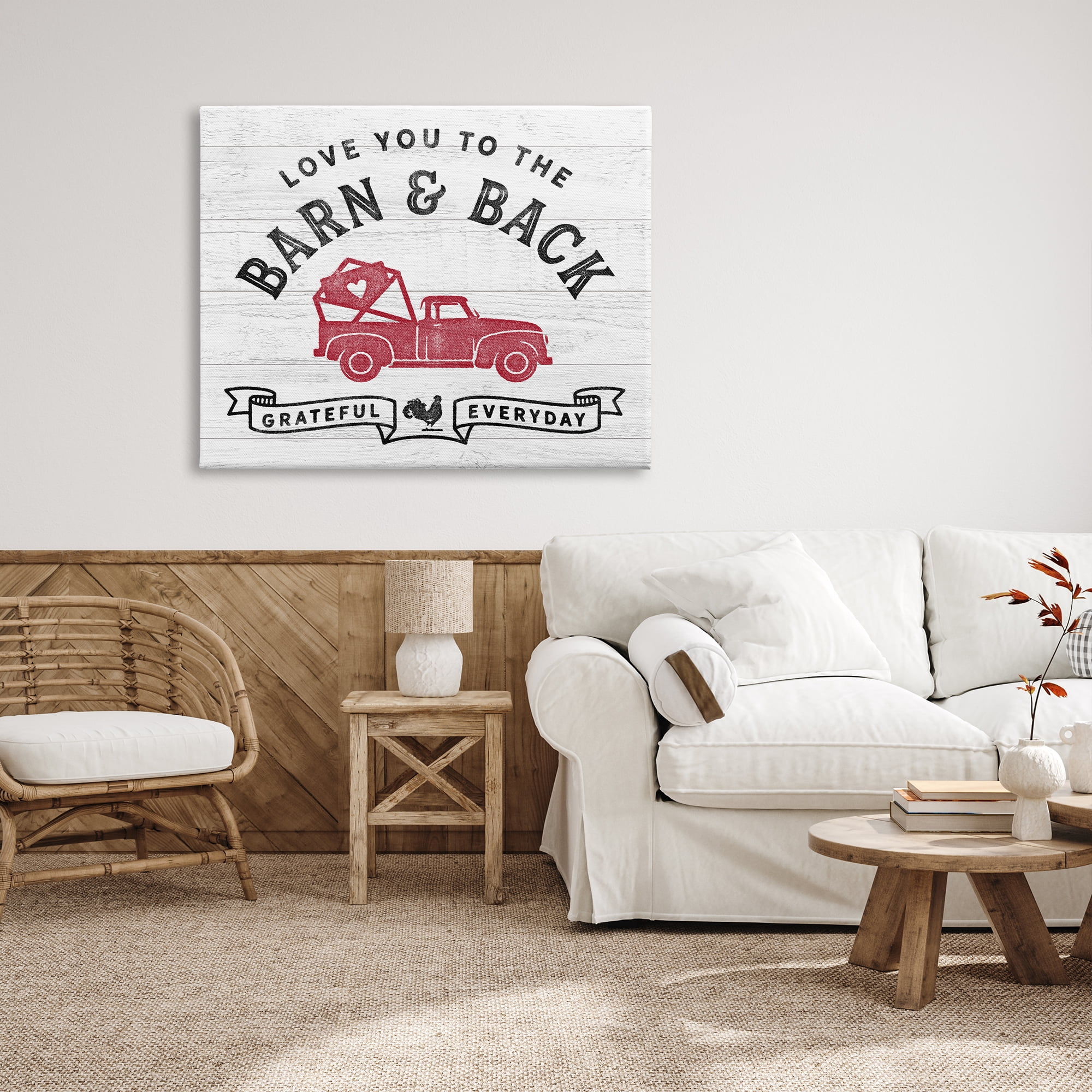Stupell Industries Farmhouse Love You Phrase Inspirational Painting Gallery Wrapped Canvas Print Wall Art, 48 x 36