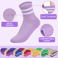 thumbnail image 2 of Sophproton 30 Pairs Women's Mid Calf Socks Breathable Mesh Moisture-Wicking Casual Athletic Stretch 30 Color Assortment Bulk Socks for Women Teens, 2 of 7