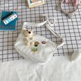 thumbnail image 3 of Canvas Bag Cute Cartoon Bear Doll Single Shoulder Ins Literary Schoolbag for Female Students White, 3 of 5