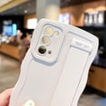 thumbnail image 4 of Compatible with Samsung Galaxy Note 20 Phone Case with Wrist Strap Kickstand Cute Solid Color Curly Wave Frame Case Women Camera Protection Soft Cover (White, Samsung Galaxy Note 20), 4 of 12