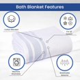 thumbnail image 6 of Linteum Textile Cotton Blended 70x90 in Hospital Bath Blanket,1.75 lb. White With Light Blue Stripes, 6 of 7