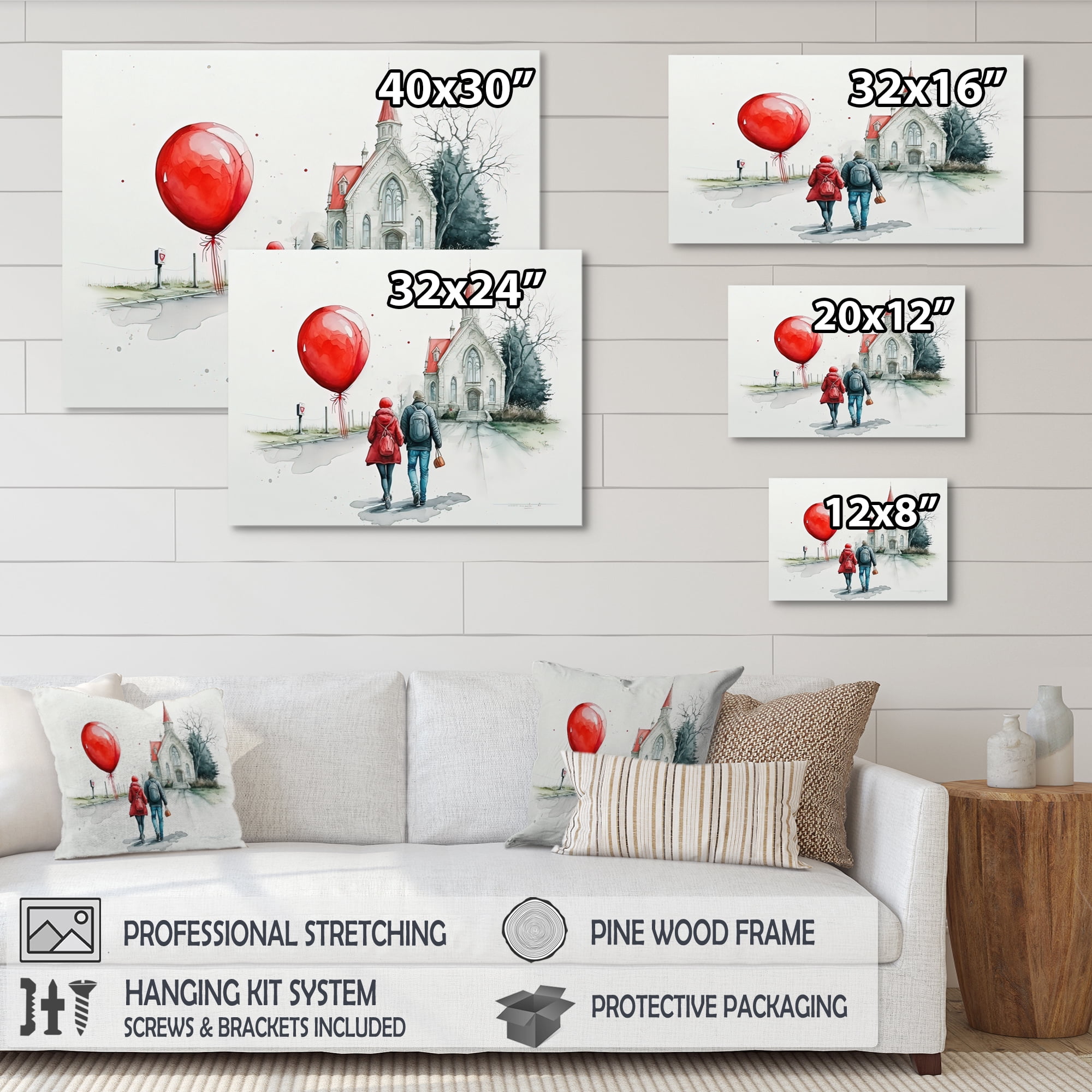 Designart Couple In Love Going To The Church IV Canvas Wall Art