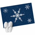 thumbnail image 2 of Christmas Snowflake Washable Small Entryway Area Rugs 2'x3', Blue Winter Classic Texture Low Pile Throw Rug Non-Slip Sturdy Edge Binding Carpet for Front Door Floor Room Entry, 2 of 9