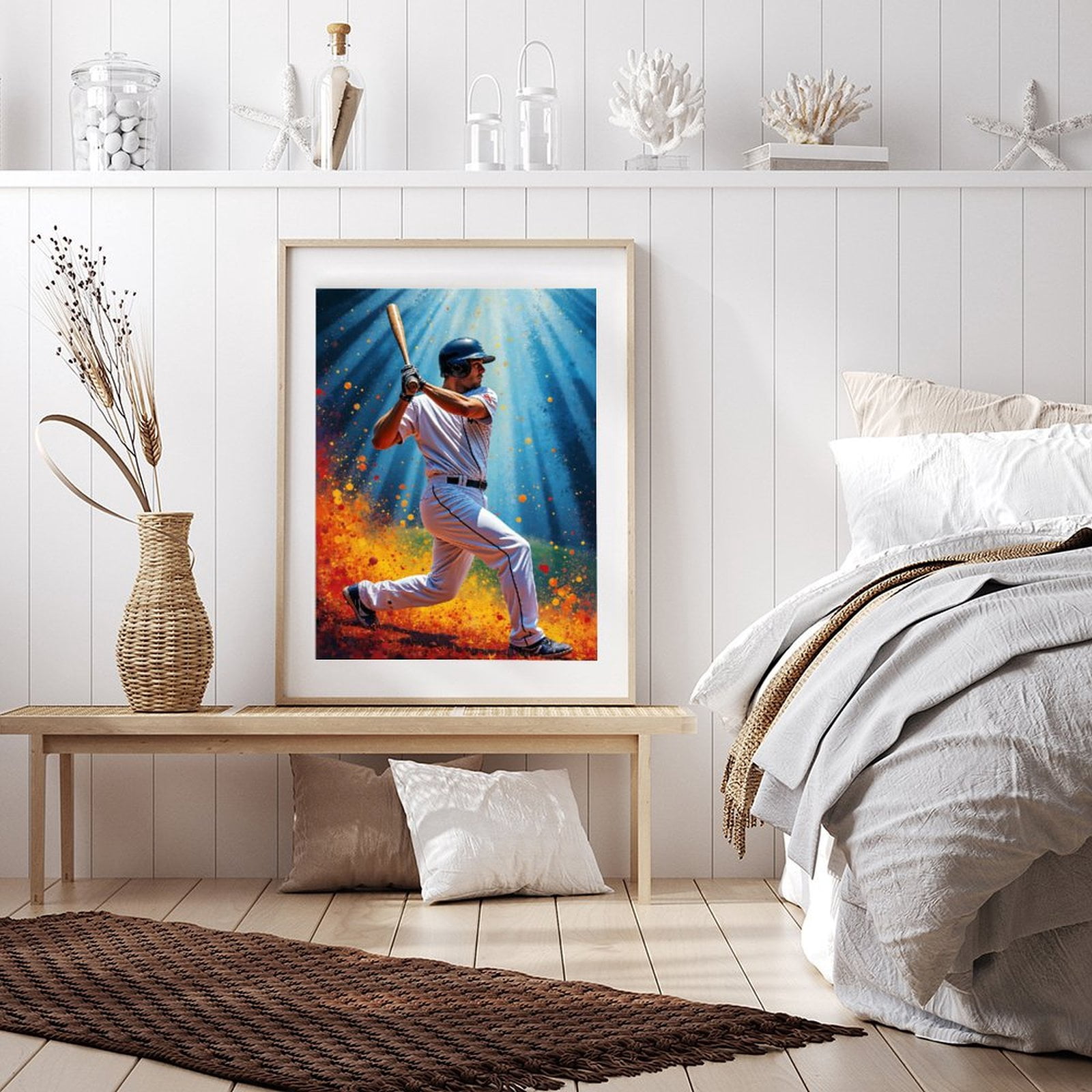 Diamond Art Kit for Adults, Baseball Player Splendid Action Scene Diamond Painting for Adults Beginners, DIY Diamond Art Painting Kits, 5D Diamond Painting Crafts for Home Decor 12x16 Frameless