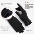 thumbnail image 3 of BadPiggies Women's Winter Warm Gloves with Sensitive Touch Screen Texting Fingers Fleece Lined Windproof Driving Gloves (Black), 3 of 7