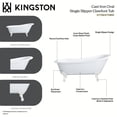 thumbnail image 5 of Aqua Eden VCTND5731B7 57-Inch Cast Iron Oval Single Slipper Clawfoot Tub (No Faucet Drillings) in White/Brushed Brass, 5 of 5