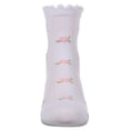 thumbnail image 2 of MeMoi Cotton-Rich Scallop-Trim Crew Sock with Mini-Floral Pattern - Girls - Female, 8, White, 2 of 3