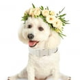 thumbnail image 5 of Cotton Hemp Dog Collar Adjustable, White Dog Collar Soft Natural Fabric with Quick Release, Cute Wedding Puppy Necklace for Small Medium Large Dog, White-M, 5 of 10